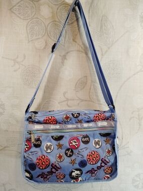 Sport Light Blue Graphic Crossbody Bag with Adjustable Strap